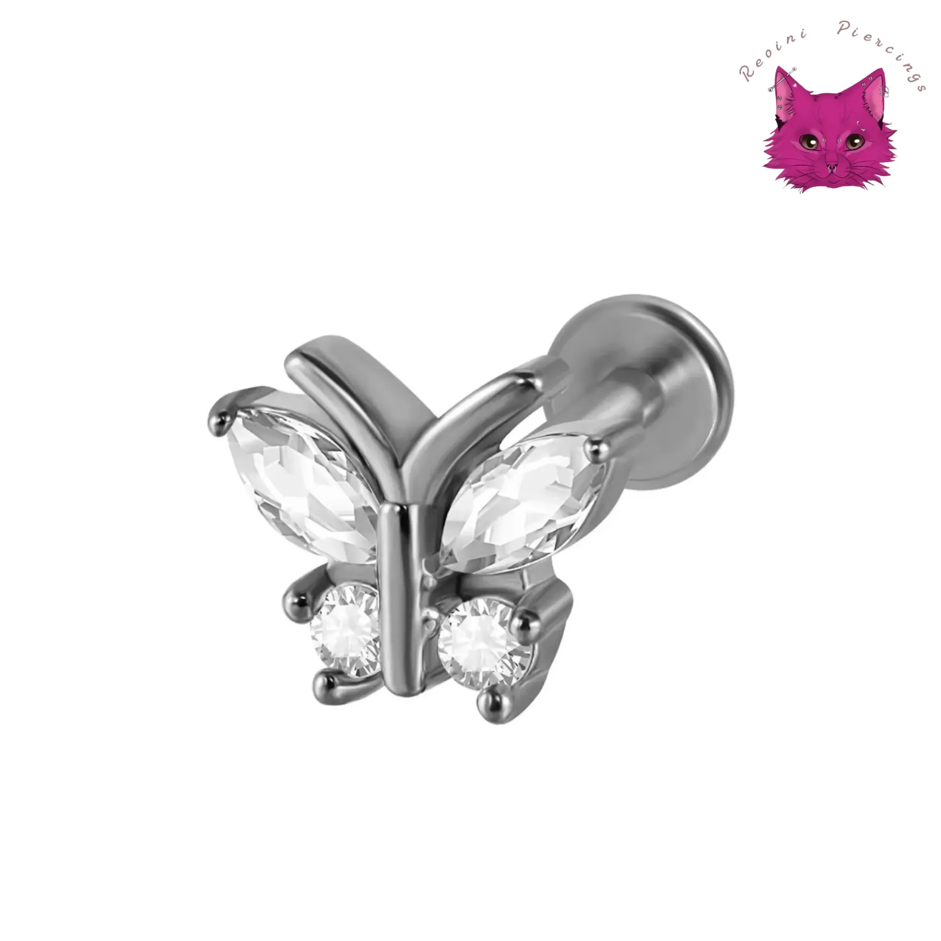 [PJ-DF-SS-S-16-8-D-16-O] Gem Butterfly (Silver)