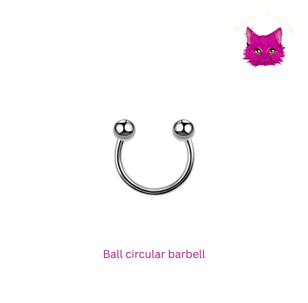 [PJ-CIB-SS-S-16-8-E-1-N] Ball Circular Barbell—Stainless Steel (সিলভার, ৮ মিমি)