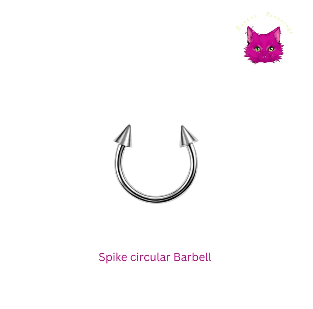 [PJ-CIB-SS-S-16-8-E-2-N] Spike Circular Barbell—Stainless Steel (সিলভার, ৮ মিমি)