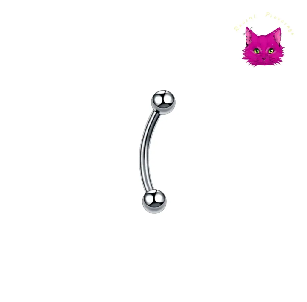 Ball Curved Barbell—Stainless Steel